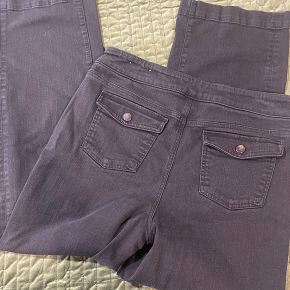 Chico's Pull-On Wide Leg Jeans black faded Size US 10 Chico's Size 1.5 - Picture 10 of 16